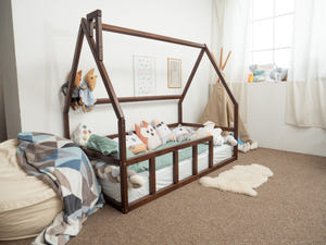 House floor bed with slats | 7 colors | 13 sizes (Model 1)