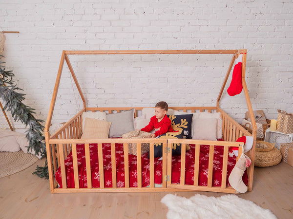 Playpen bed for Kids bedroom | 75x54 in | 7 colors (Model 6)