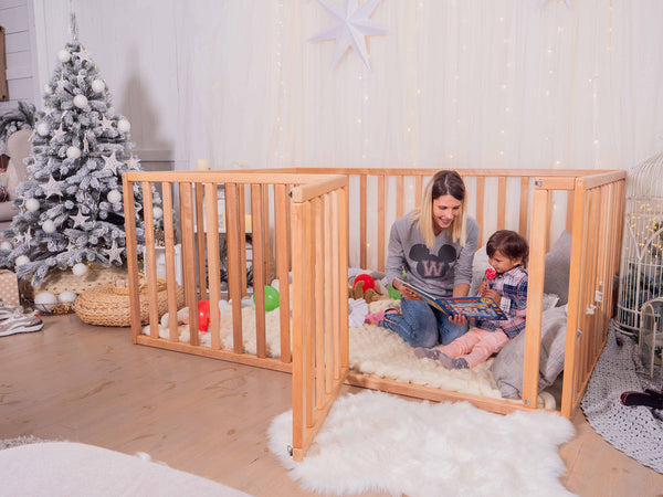 Playpen Wooden floor bed with extended rail | 75x54 (Model 6.3/20)