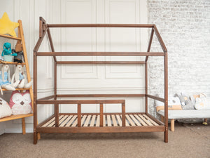 Montessori Bed House Bed with legs Dark color (Model 2)