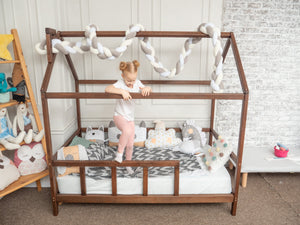 Montessori Bed House Bed with legs Dark color (Model 2)