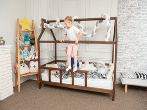 Montessori Bed House Bed with legs Dark color (Model 2)