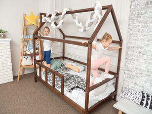 Montessori Bed House Bed with legs Dark color (Model 2)