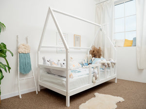 Montessori toddler bed with legs White color (Model 1)