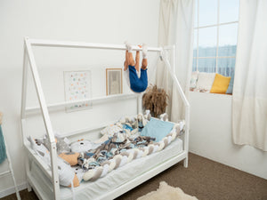 Montessori bed with legs White color Without front rail (Model 1)