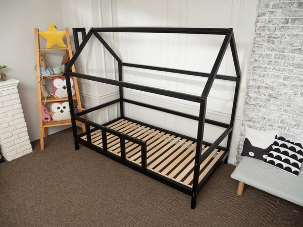 Montessori Bed House Bed with legs Black color (Model 2), фото 8