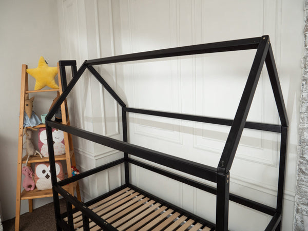 Montessori Bed House Bed with legs Black color (Model 2), фото 9