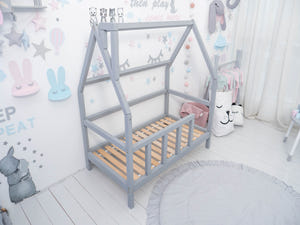 Montessori toddler bed with legs Grey color (Model 1)