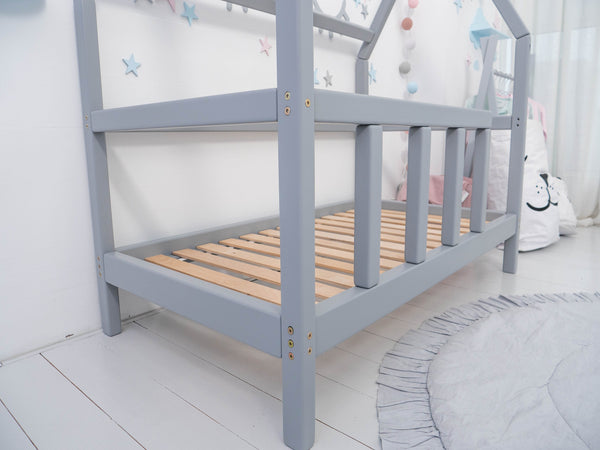Montessori toddler bed with legs Grey color (Model 1)