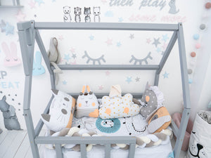 Montessori toddler bed with legs Grey color (Model 1)