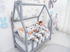 Montessori toddler bed with legs Grey color (Model 1)