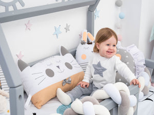 Montessori toddler bed with legs Grey color (Model 1)