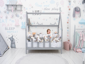 Montessori toddler bed with legs Grey color (Model 1)