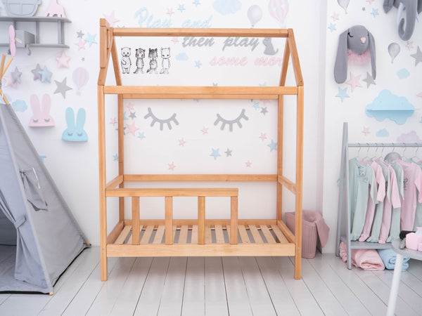 Montessori Bed House Bed with legs Natural color (Model 2)