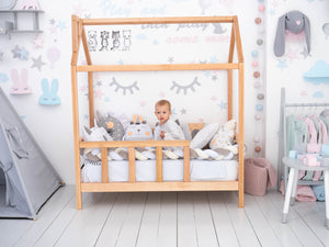 Montessori Bed House Bed with legs Natural color(Model 2)