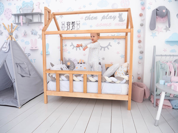 Montessori Bed House Bed with legs Natural color(Model 2), фото 1