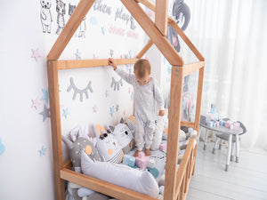 Montessori Bed House Bed with legs Natural color(Model 2)