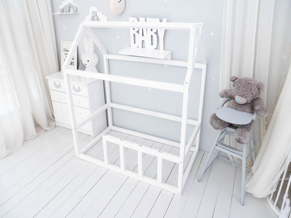 Platform Bed Montessori Bed House White color (Model 2)