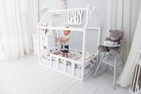 Toddler Platform Bed Montessori Bed House White color (Model 2)