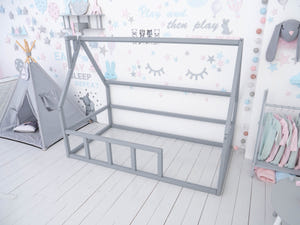 Montessori floor bed frame for Toddler without slats (Model 1)