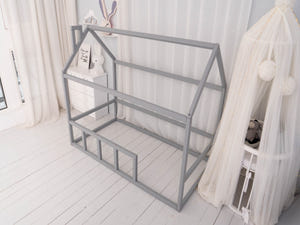Floor Bed House Shaped bed, Grey color (Model 2)