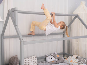 Floor Bed House Shaped bed, Grey color (Model 2)