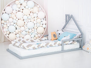 Montessori Floor Toddler Bed House Frame bed (Model 3)