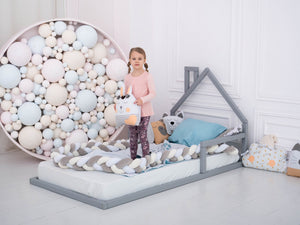 Montessori Floor Toddler Bed House Frame bed (Model 3)