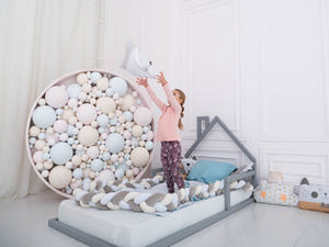 Montessori Floor Toddler Bed House Frame bed (Model 3)