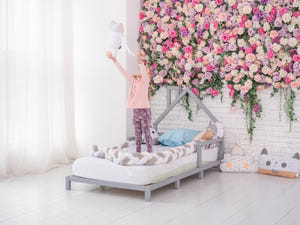 Montessori Wood House Bed Frame for Toddler with legs (Model 3)