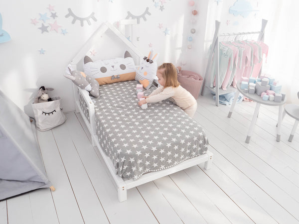 Montessori Bed with legs White color (Model 3)