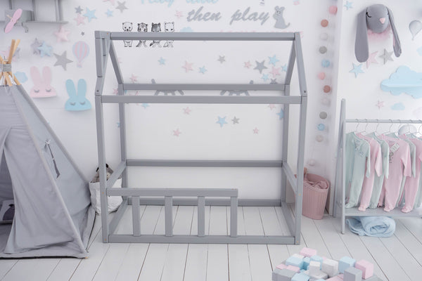 Toddler Platform Bed Montessori Bed House Grey color (Model 2), фото 10