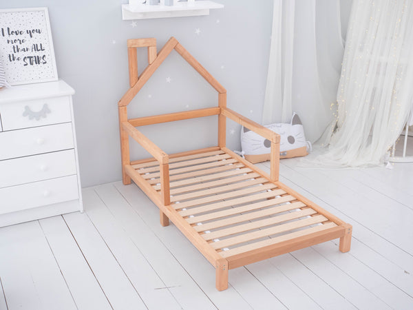 Montessori Wood House Bed Frame for Toddler with legs (Model 3)