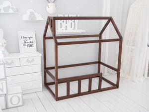 Toddler Platform Bed Montessori Bed House Dark color (Model 2)
