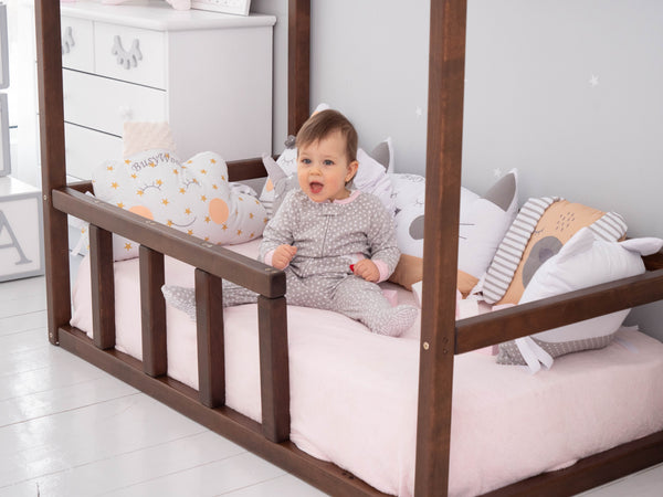 Toddler Platform Bed Montessori Bed House Dark color (Model 2)