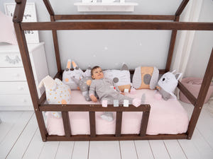 Toddler Platform Bed Montessori Bed House Dark color (Model 2)
