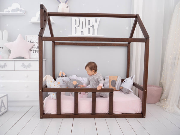 Toddler Platform Bed Montessori Bed House Dark color (Model 2)