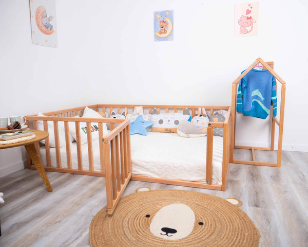 Wooden Montessori Playpen floor bed 6 colors (Model 6.2)