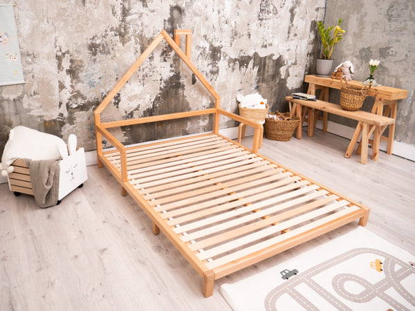 Montessori Wood Bed with legs Natural Color (Model 3)