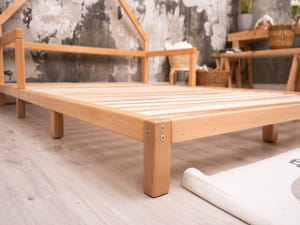 Montessori Wood Bed with legs Natural Color (Model 3)