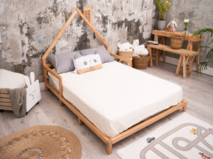Montessori Wood Bed with legs Natural Color (Model 3)
