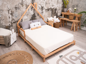 Montessori Wood Bed with legs Natural Color (Model 3)