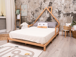 Montessori Wood Bed with legs Natural Color (Model 3)