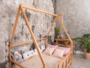 Montessori Toddler Bed with legs Natural color (Model 1)