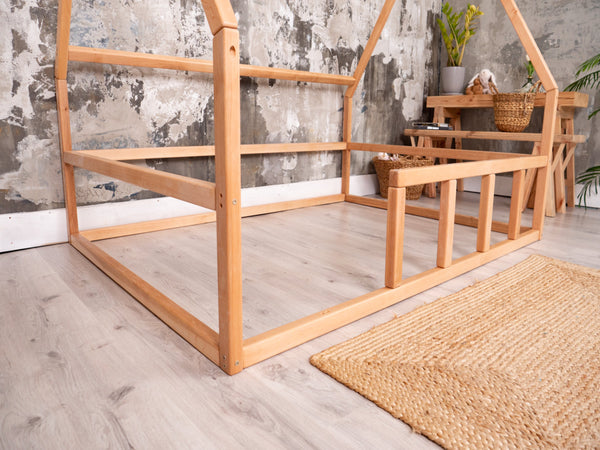 Platform Montessori floor bed for Toddler without slats Natural color (Model 1)