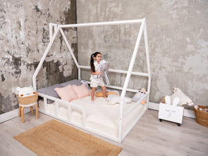 House floor bed with slats | 7 colors | 13 sizes (Model 1)