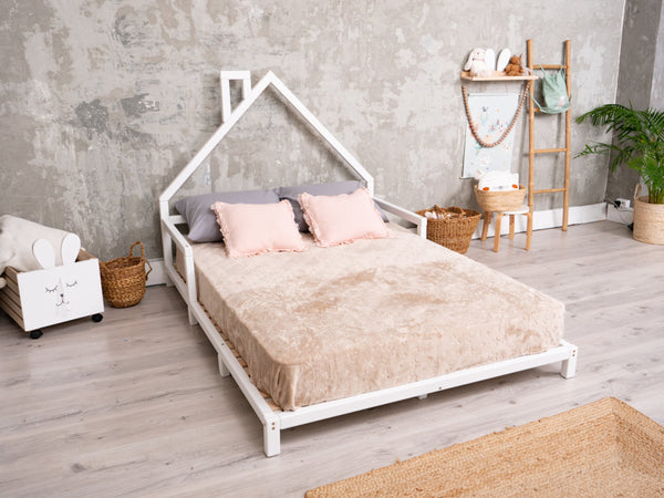 Montessori Wood Bed with legs White color (Model 3), фото 8