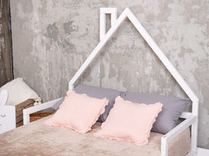 Montessori Wood Bed with legs White color (Model 3)