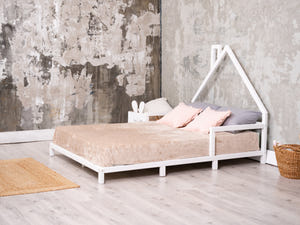 Montessori Wood Bed with legs White color (Model 3)