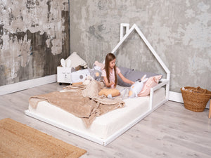 Montessori bed frame with mattress base 13 sizes | 7 colors (Model 3)